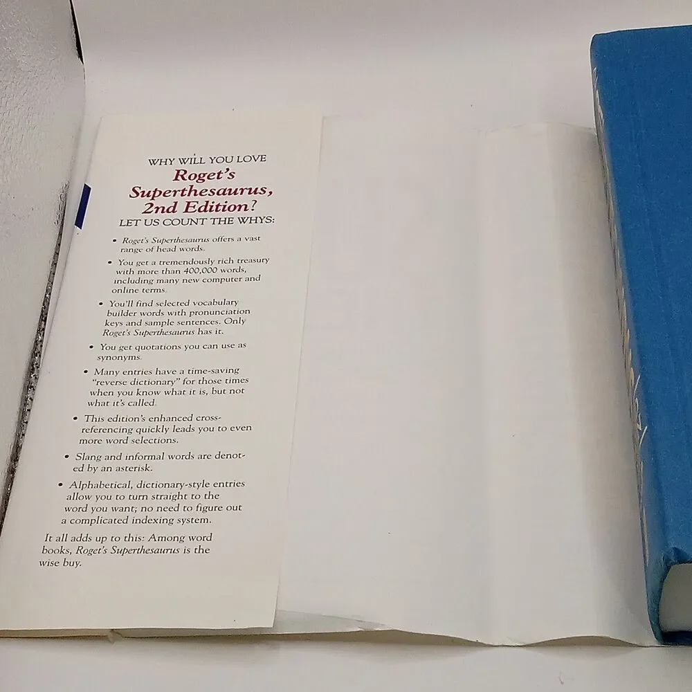 Roget's SUPER THESAURUS 2nd Edition Blue Hardcover 1998 Vocabulary Ref Book